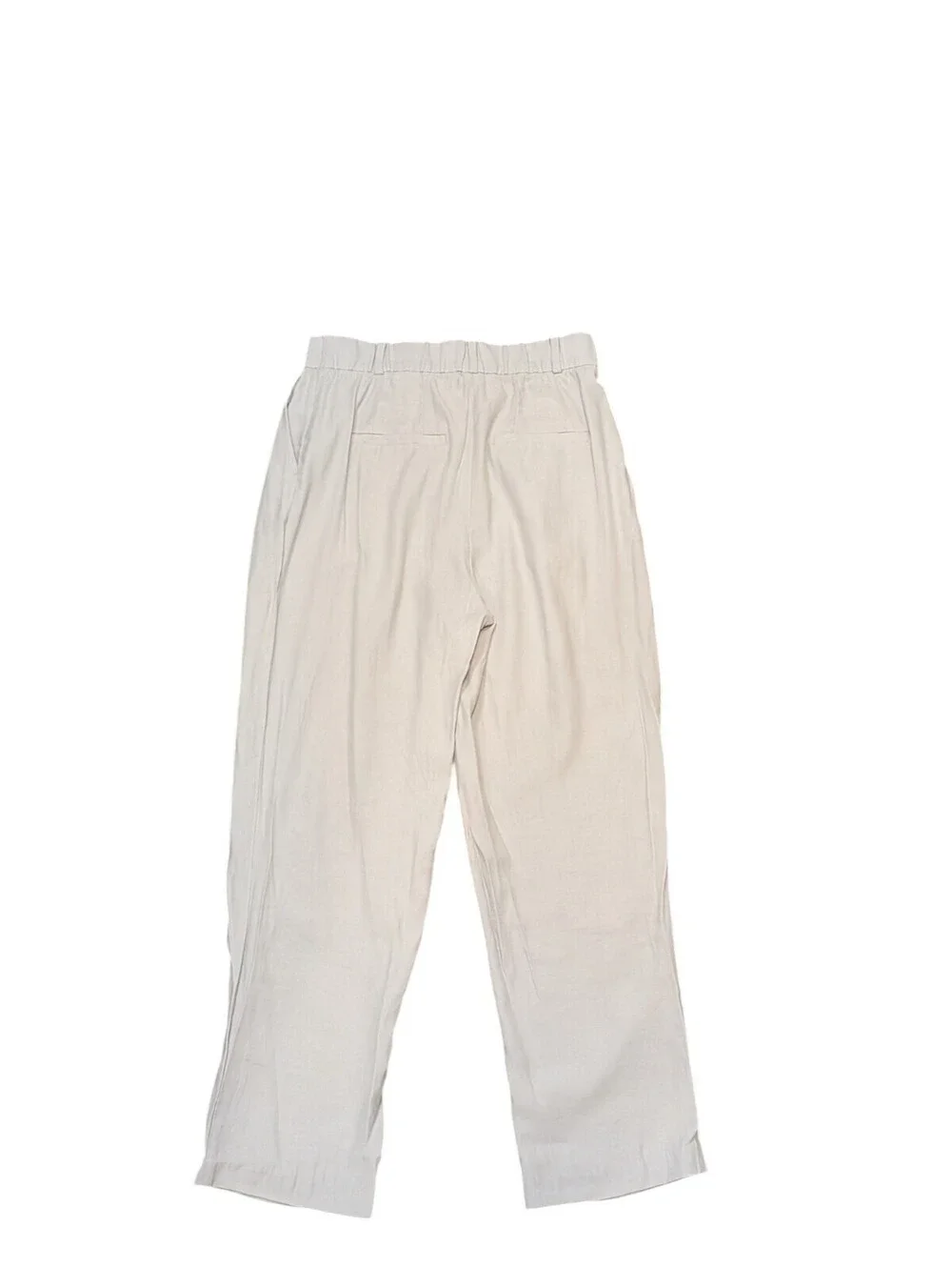 H&M Women's US 8 Gray High Rise Ankle Pants Viscose Linen Blend Straight